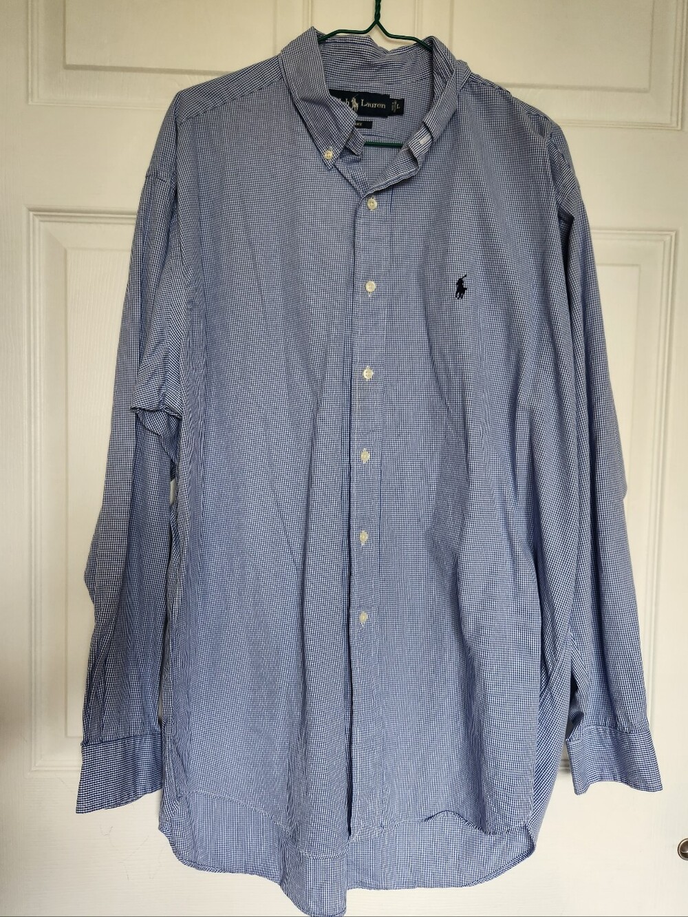 🏇Ralph Lauren - Blue Plaid Cotton Button Up - Size L